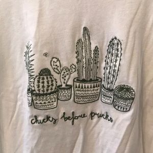 Chicks before pricks white t shirt